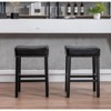 Furniture,Counter Height 29" Bar Stools for Kitchen Counter Backless Faux Leather Stools Farmhouse Island Chairs (29 Inch, Black, Set of 2) - 2 of 4