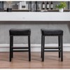 Furniture,Counter Height 29" Bar Stools for Kitchen Counter Backless Faux Leather Stools Farmhouse Island Chairs (29 Inch, Black, Set of 2) - image 2 of 4