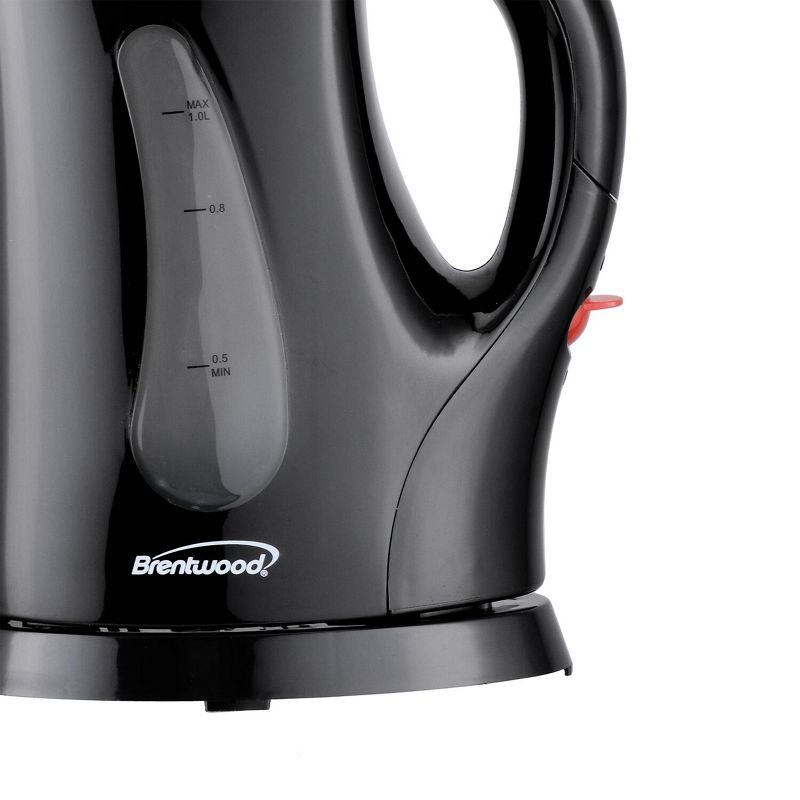 Brentwood 4 Cup 900 Watt Cordless Electric Tea Kettle in Black With Removable Mesh Filter, 4 of 5