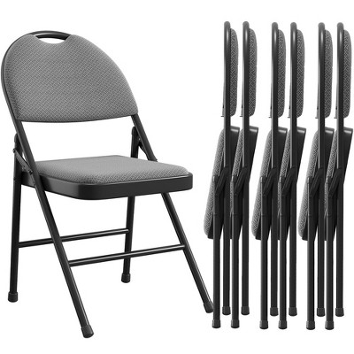 Whizmax Folding Chairs 6 Pack, Metal Foldable Chair with Cushion and Non-Slip Feet Pads, PU Party Chairs for Meeting Room, Dining Room, Gray Whizmax Folding Chairs 6 Pack, Metal Foldable Chair with Cushion and Non-Slip Feet Pads, PU Party Chairs for Meeting Room, Dining Room, Gray