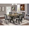 HomeStock 5-Piece Distressed Jacobean Finish Solid Wood Top Dining table with 4 Chairs - 2 of 4
