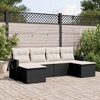 vidaXL 6 Piece Patio Sofa Set with Cushions Gray Poly Rattan - Black and Cream - 2 of 4