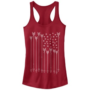 Juniors Womens Lost Gods Arrow American Flag Racerback Tank Top - 1 of 3