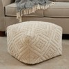 Saro Lifestyle Handloom Pouf, 20"x20"x14" Square, Natural - image 3 of 3