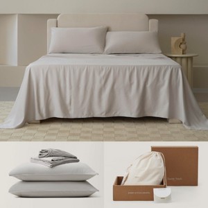 Cotton Tencel Sheet - Luxury Hotel Bedding Set, Soft, Cooling & Breathable for Hot Sleepers, Deep Pocket Up to 16 Inches - 1 of 4