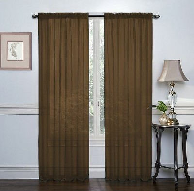 GoodGram 2 Pack Luxurious Voile Rod Pocket Sheer Window Curtain Panels