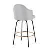 Fabric Padded Contemporary Counter Stool with Swivel and Metal Base for Kitchen Island or Home Bar, Set of 2 - 4 of 4