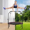 40-Inch Foldable Mini Trampoline with Adjustable Handrail, 264.6 lb Capacity, Home Fitness Rebounder - 4 of 4