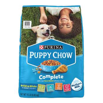 Dog Chow Complete Dry Dog Food with Real Chicken & Rice Flavor - 15lbs