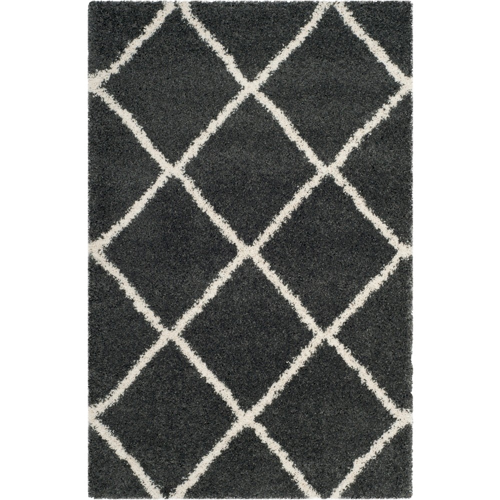 3'x5' Hudson Shag Accent Rug Dark Gray/Ivory - Safavieh