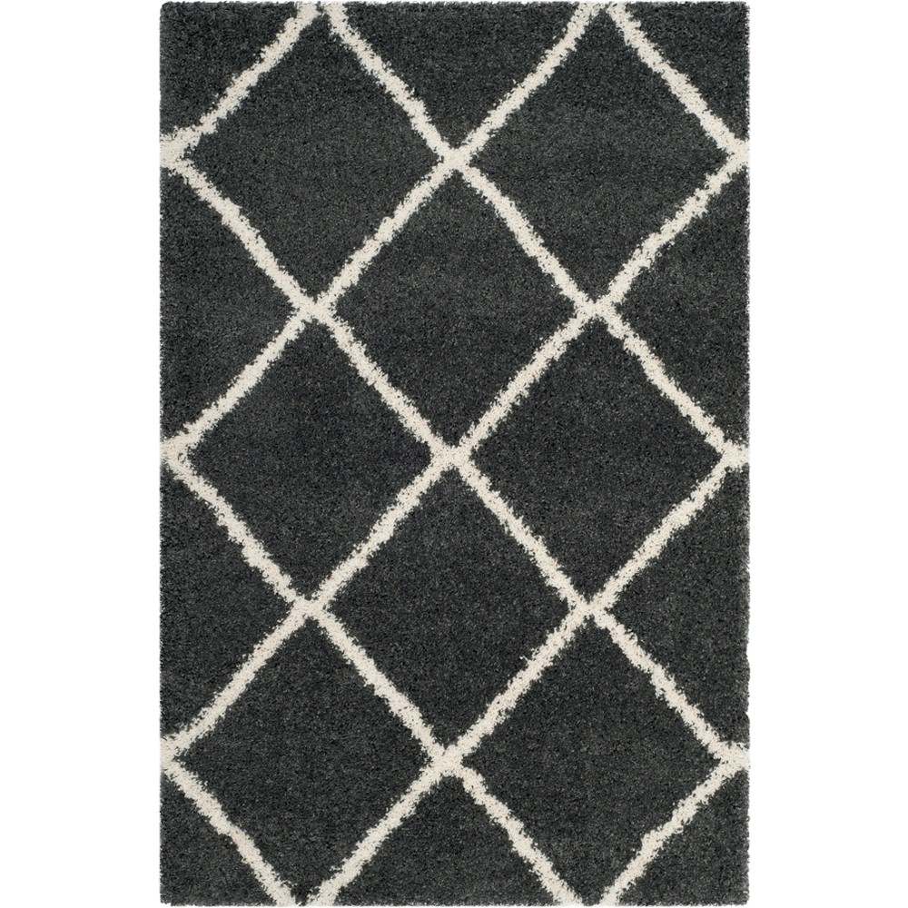 3'x5' Hudson Shag Accent Rug Dark Gray/Ivory - Safavieh