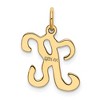 Black Bow Jewelry 14k Yellow Gold, Sophia Collection, Small Script Initial K Pendant - 3 of 4