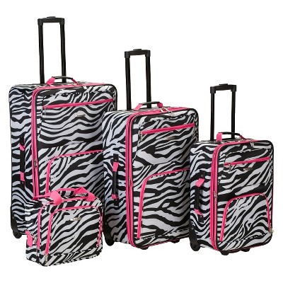 zebra print luggage set