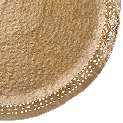 Gold Hole Punched Metal Charger Plates, Set of 4