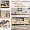 Acekool Farmhouse Buffet Cabinet 47.2'', Rustic Sideboard with Moveable Doors, 3 Drawers, Adjustable Shelves, Removable Wine Rack, White - 4 of 4