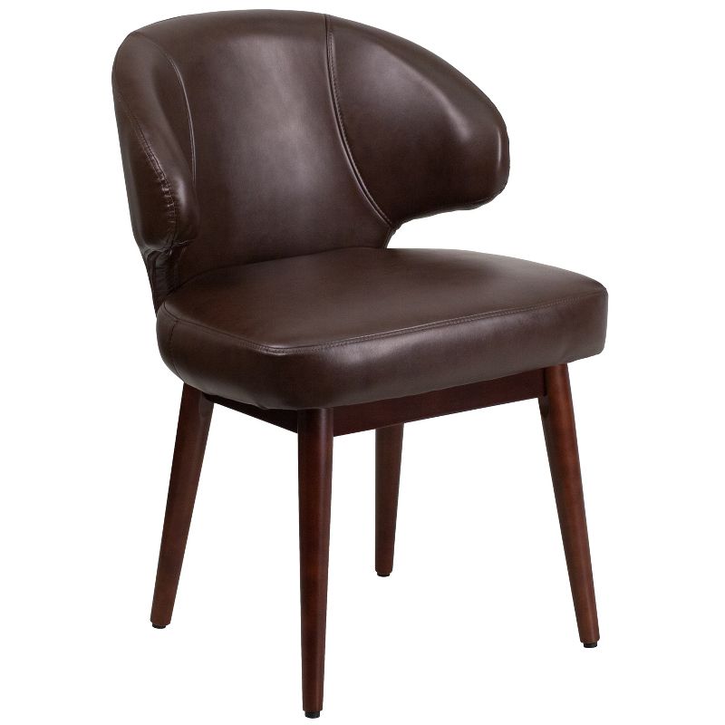 Flash Furniture Comfort Back Series Side Reception Chair with Walnut Legs, 1 of 12