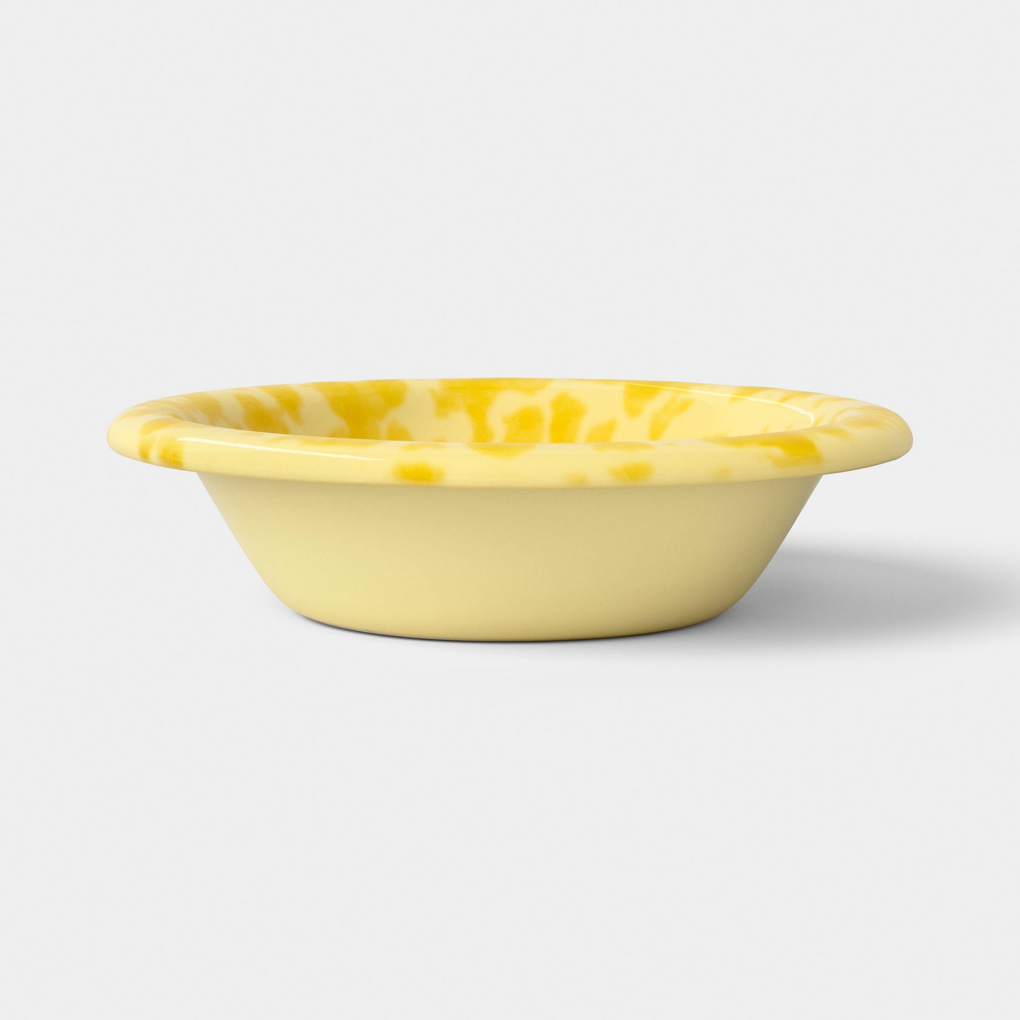 245ml Stoneware Round Rim Snack Bowl Yellow Splatter - Room Essentials™