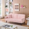 GlasFlength Sofas Contemporary Sofa with Cushioned Support and Clean Lines for Modern Living Spaces, Pink,72”*30”*31" - 2 of 4