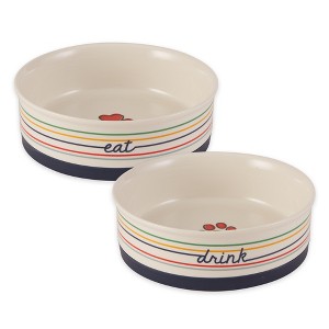 Bone Dry Pet Bowl - Eat Drink - Large 7.5Dx2.4H Set/2 - 1 of 4