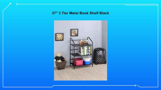 Metal Book Shelf Black - Ore International, 5 of 6, play video