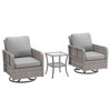 Sonkuki Patio Bistro Sets, 3- Piece Outdoor Swivel Rocking Chairs Set of 2 with Rattan Side Table for Patio Porch Pool - 2 of 4