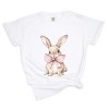 Bunny Watercolor With Bow - Women's Garment Dyed Graphic T-Shirt - 2 of 4