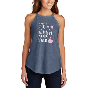 Women's - Disney Princess - This Girl Can Graphic High Neck Tank - 1 of 3