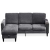 VYNXARIA Modern Design Chenille 3 Seat L-Shape Sectional Sofa with Storage Chaise for Apartment, Studio, Office,Living Room,L shape - 2 of 4