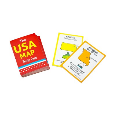 Colorful USA Map 100-Piece Puzzle with Trivia Cards