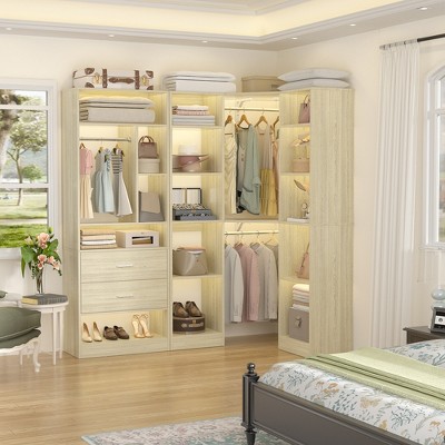 Aheaplus Corner Closet Organizer System with 2 Drawers