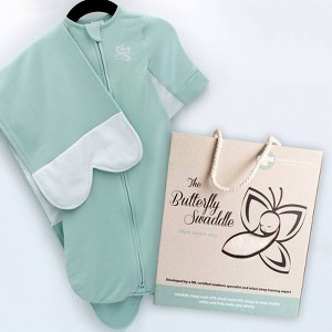 Butterfly 2-in-1 Swaddle and Transitional Sleep Sack - Green - 1 of 4