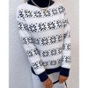 KOJOOIN Women's Christmas Crystal Frost Half-Neck Knit Top Long Sleeve Thermal Snowflake Design Festive Comfort Pullover - 4 of 4