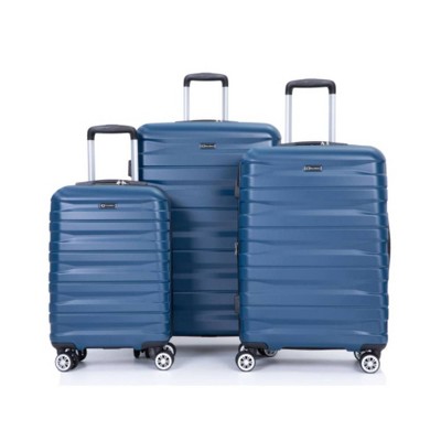 Summit Adventure 3-Piece Dark Blue Pc Lightweight & Durable Expandable Suitcase With Two Hooks And Tsa Lock