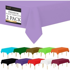 Plastic Tablecloth Disposable, Tablecloths for Rectangle Tables 54 inch. x 108 inch. Fits Tables Up to 8 Feet, Table Cloth for Party - SparkSettings - 1 of 4