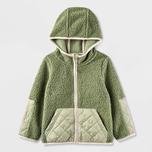 Olive fleece jacket best sale