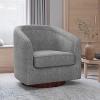 Merrick Lane Upholstered Club Style Barrel Chair with Sloped Armrests and 360 Degree Swivel Base in a Vinyl Wrap - 2 of 4