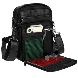 Generic Leather Small Messenger for Men Women Shoulder Chest Travel Bag - 1 of 4