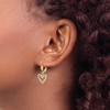 Black Bow Jewelry Two Tone Double Heart Lever Back Earrings in 14k Gold - 3 of 4