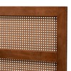 Baxton Studio Berne Mid-Century Modern Ash Walnut Finished Wood Queen Size Headboard with Rattan - 4 of 4