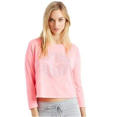 Aeropostale Womens Shine Lips Boxy Embellished T-Shirt