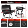 Karl Home Charcoal BBQ Grill with Side Shelf and 2 wheels for Patio Porch Picnic - 3 of 4