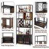 82.7" Tall Farmhouse Wine Cabinet With Glasses Holder, Floor Standing Large Kitchen Storage Rack For Coffee,Living Room Kitchen - 4 of 4