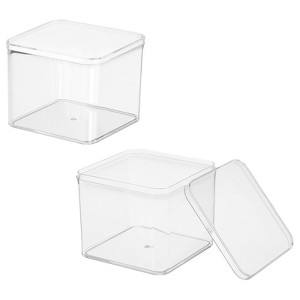 Unique Bargains Acrylic Cube Storage Collectible Display Boxes 2 Pcs Clear - 1 of 4