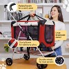 PetLuv Cat & Dog Stroller Foldable w/ Detachable Soft Pet Travel Carrier Fits 2 Cats or Medium Dog & Removable Plush Pillow Privacy Windows - 3 of 4