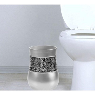Brushed Nickel and Mosaic Glass 6-Piece Bathroom Accessory Set