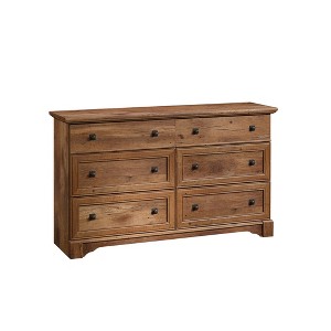 Sauder Palladia Dresser Vintage Oak: 6-Drawer Storage, Laminated Particle Board, Bedroom Organizer - 1 of 4