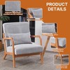 Rbied Mid-Century Modern Style Wood Accent Chair Living Room Chairs Reading Chair with Pillow and Cushion - 3 of 4