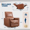 Acekool Multi-Position Glider - 360° Swivel & Rocking Motion with Adjustable Backrest (Brown) - 2 of 4