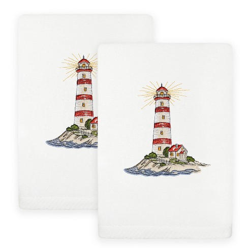 Linum Home Textiles Embroidered Luxury Hand Towels - Christmas Dog Set of 2
