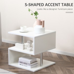 Particle Board Living Room Coffee Table Modern Coffee Table With S Shape 3 Tier Open Storage Shelves Matte Center Sofa End Table For Home Office - 1 of 4